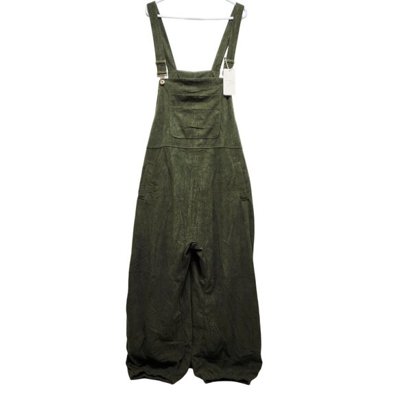 Green Corduroy Overalls Womens Size 2XL With Pockets & Adjustable Straps - Picture 1 of 6